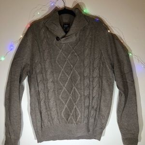 Neiman Marcus . XL Buttoned Shawl collar sweater. Deep Beige. Worn Once.